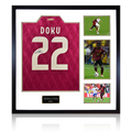 Jérémy Doku Signed Belgium Shirt Elite Frame