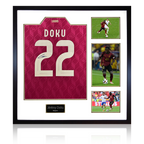Jérémy Doku Signed Belgium Shirt Elite Frame