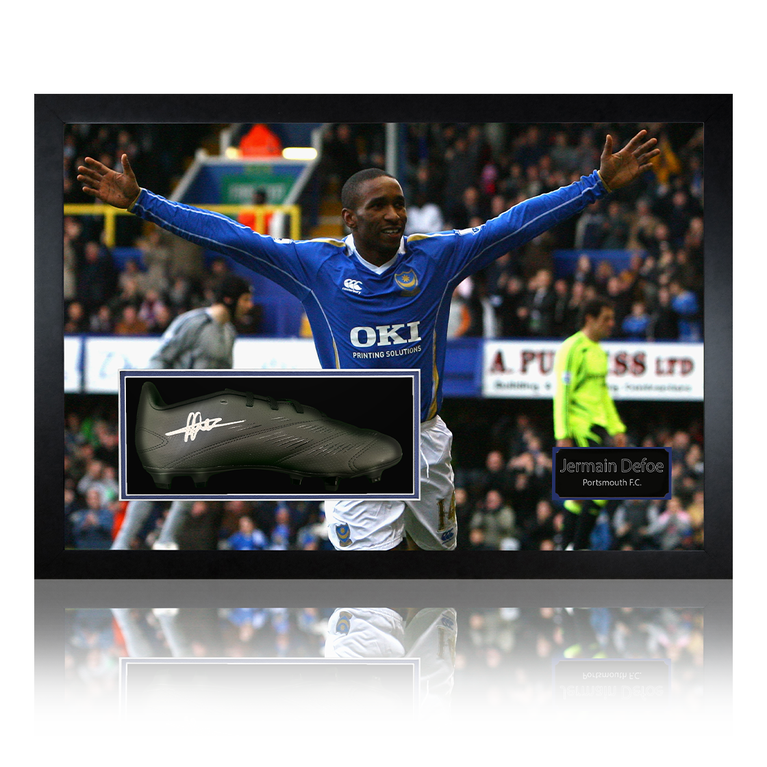 Jermain Defoe Signed Portsmouth Boot Iconic Frame
