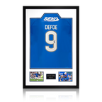 Jermain Defoe Signed Rangers Shirt Premium Frame