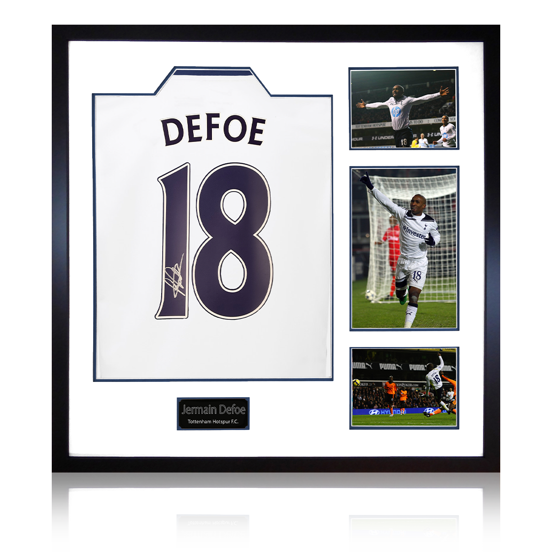 Jermain Defoe Signed Tottenham Hotspur Shirt Elite Frame