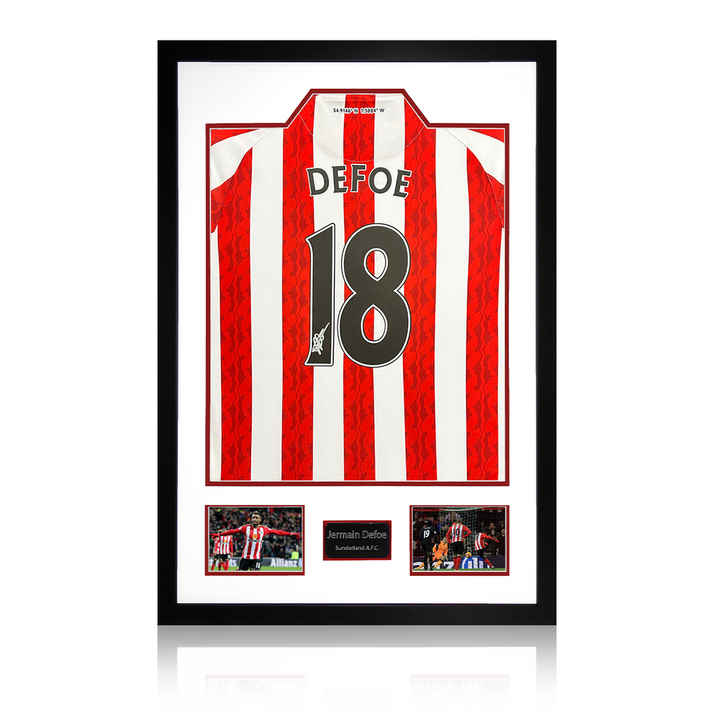 Jermain Defoe Signed Sunderland Shirt Premium Frame