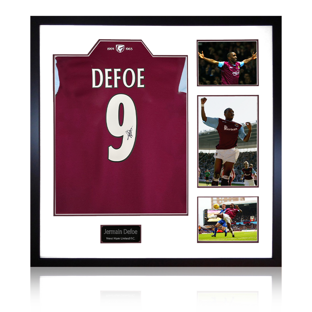 Jermain Defoe Signed West Ham Shirt Elite Frame