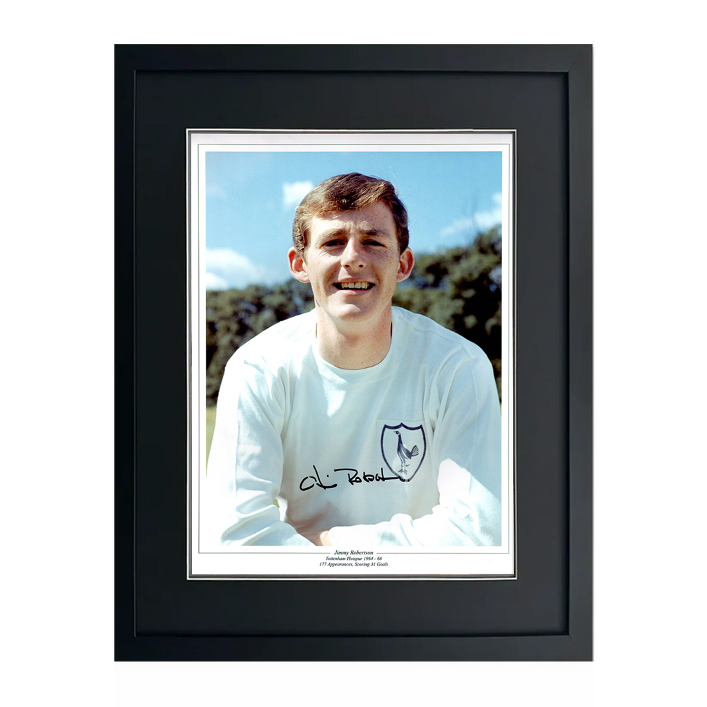 Jimmy Robertson Signed Tottenham Hotspur 16x12 Photo Deluxe Mount Frame