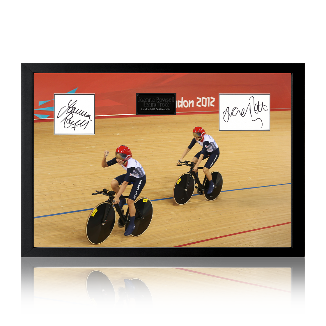 Joanna Rowsell & Laura Trott Signed 2012 London Olympics Cut Iconic Frame