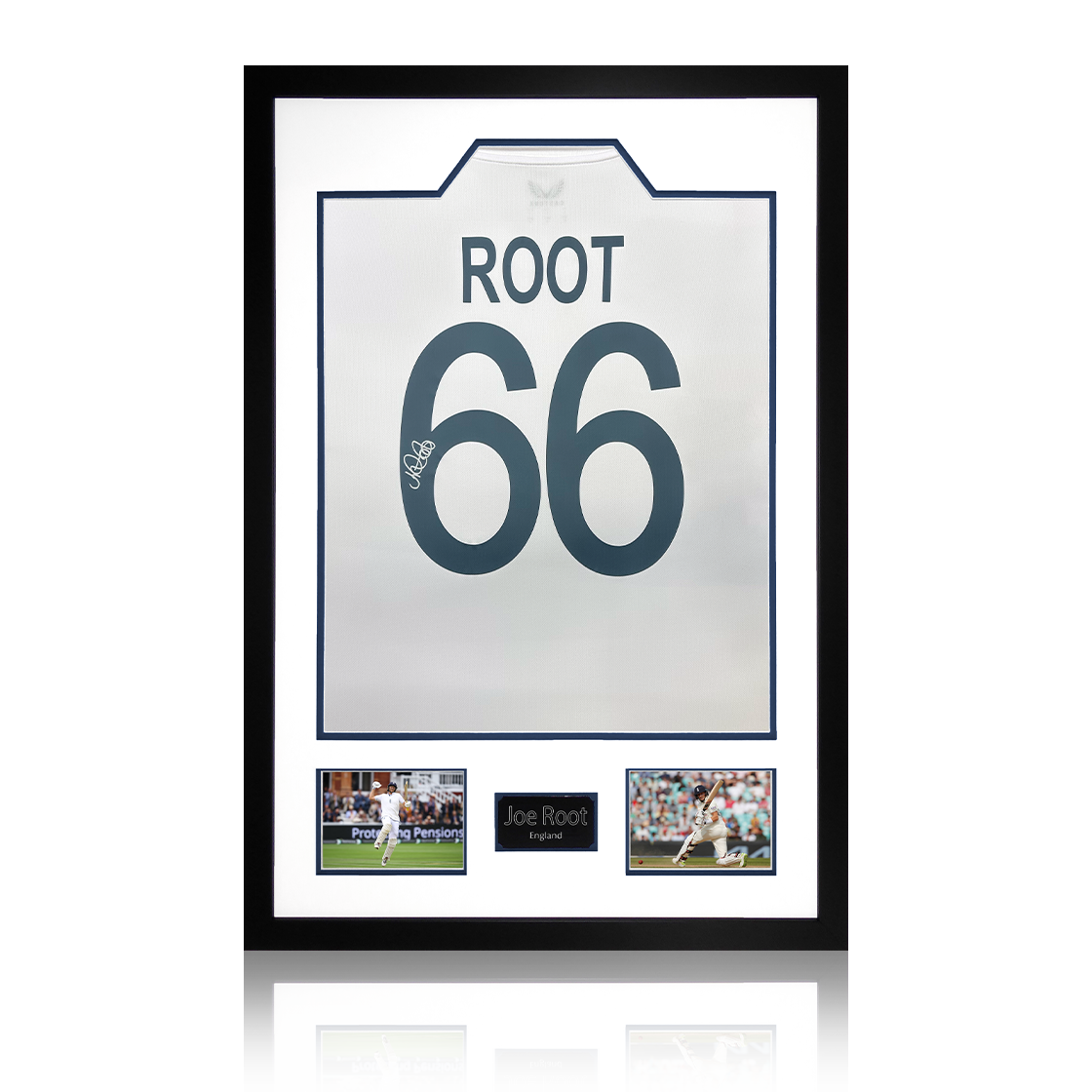 Joe Root Signed England Test Shirt Premium Frame
