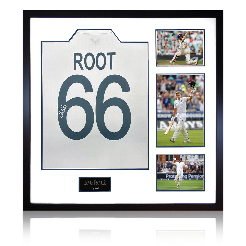 Joe Root Signed England Test Shirt Elite Frame