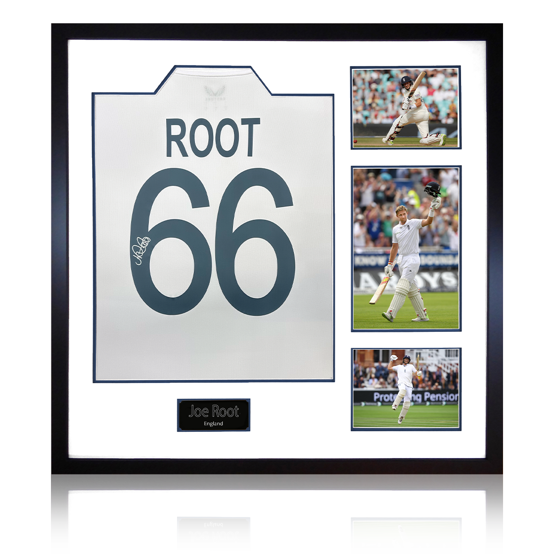 Joe Root Signed England Test Shirt Elite Frame