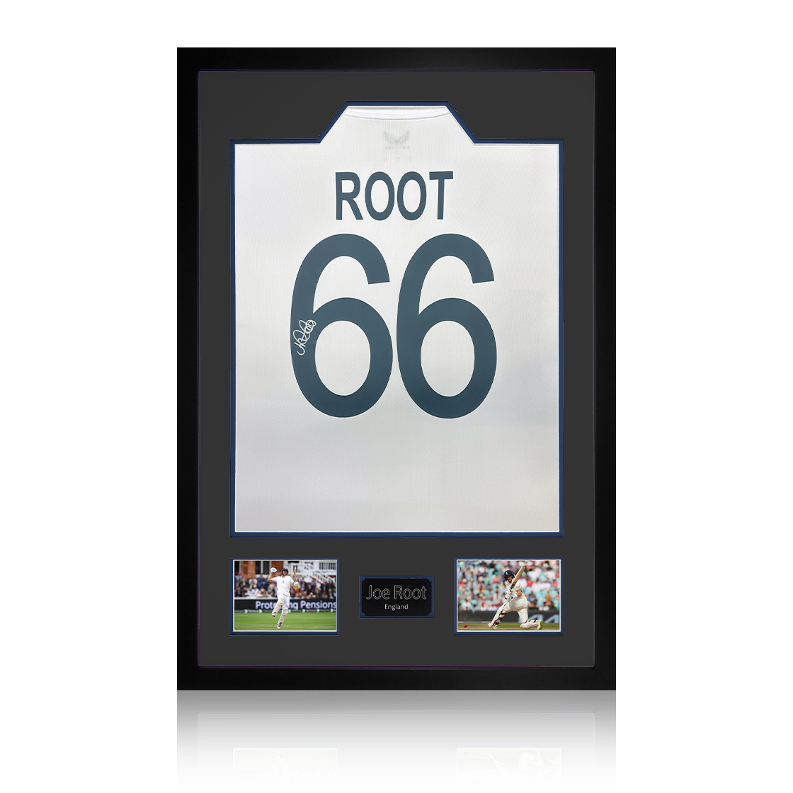 Joe Root Signed England Test Shirt Premium Frame
