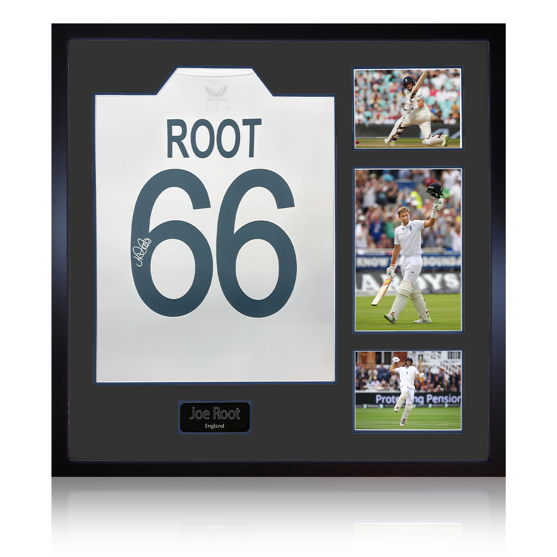 Joe Root Signed England Test Shirt Elite Frame