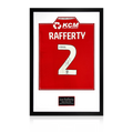 Joe Rafferty Match-Worn & Signed Rotherham United Shirt Premium Frame