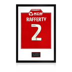 Joe Rafferty Match-Worn & Signed Rotherham United Shirt Premium Frame