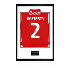 Joe Rafferty Match-Worn & Signed Rotherham United Shirt Premium Frame