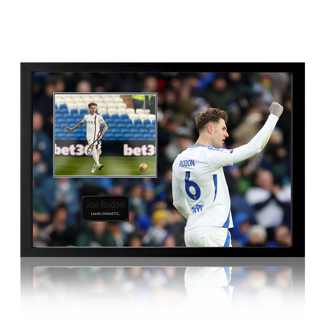 Joe Rondon Signed Leeds United Image Iconic Frame