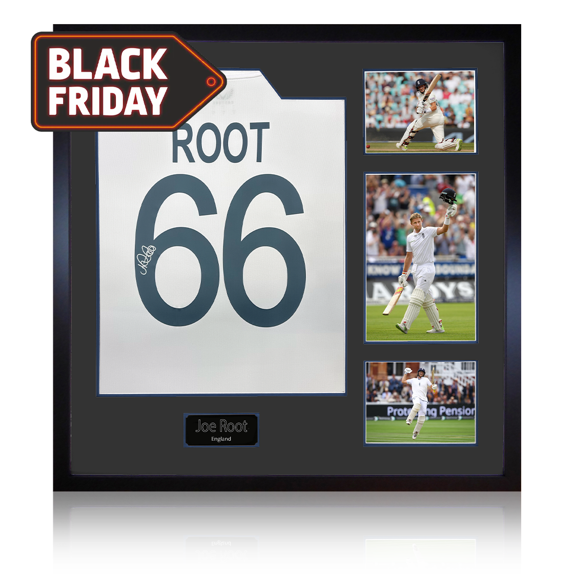 Joe Root Signed England Test Shirt Elite Frame