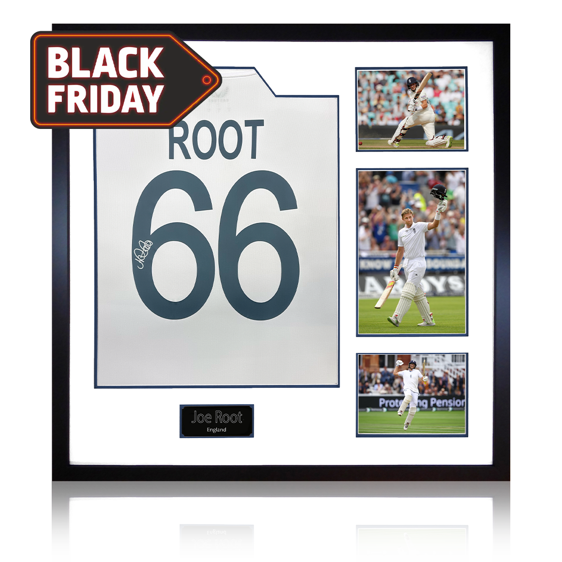 Joe Root Signed England Test Shirt Elite Frame