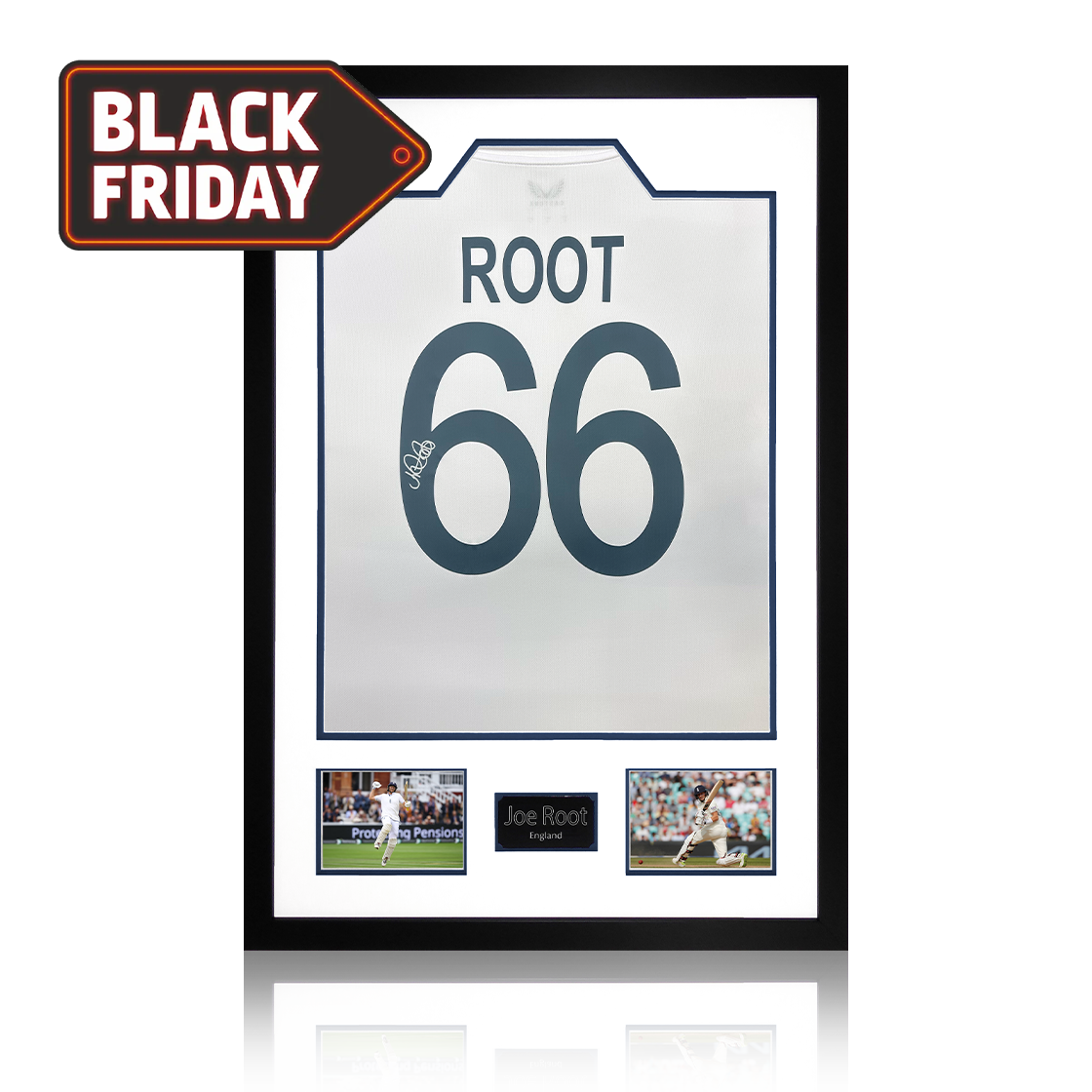 Joe Root Signed England Test Shirt Premium Frame