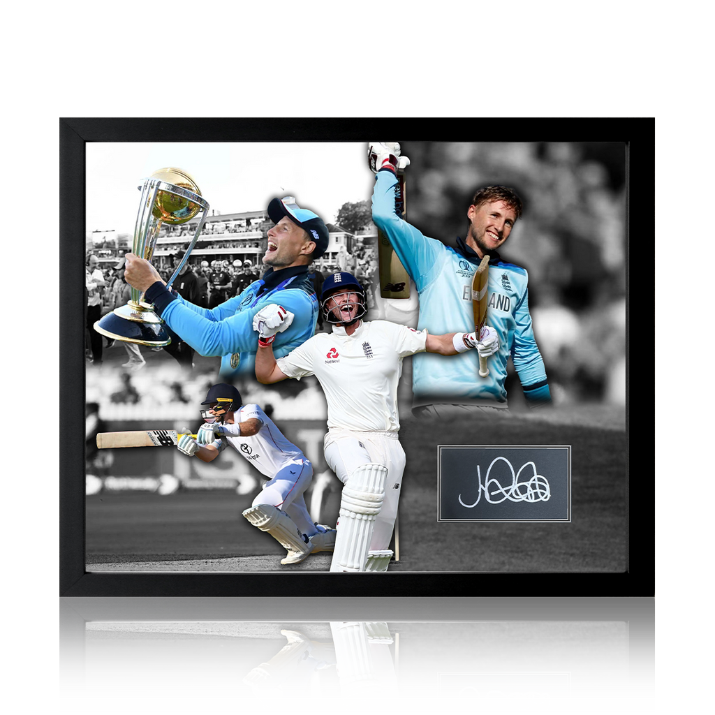 Joe Root Signed England Cricket Cut Deluxe Mount Frame