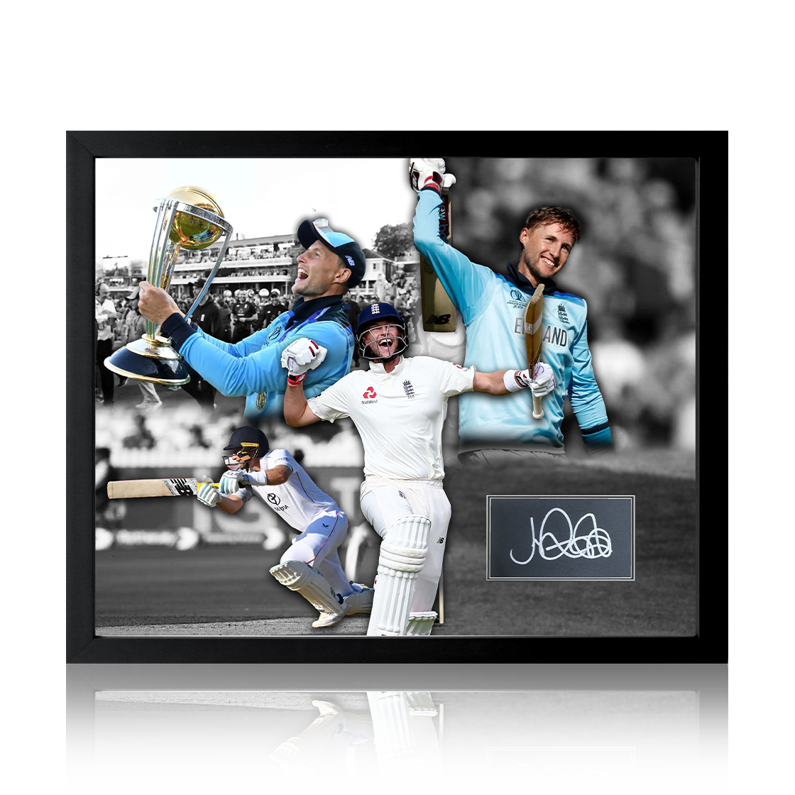 Joe Root Signed England Cricket Cut Compact Frame