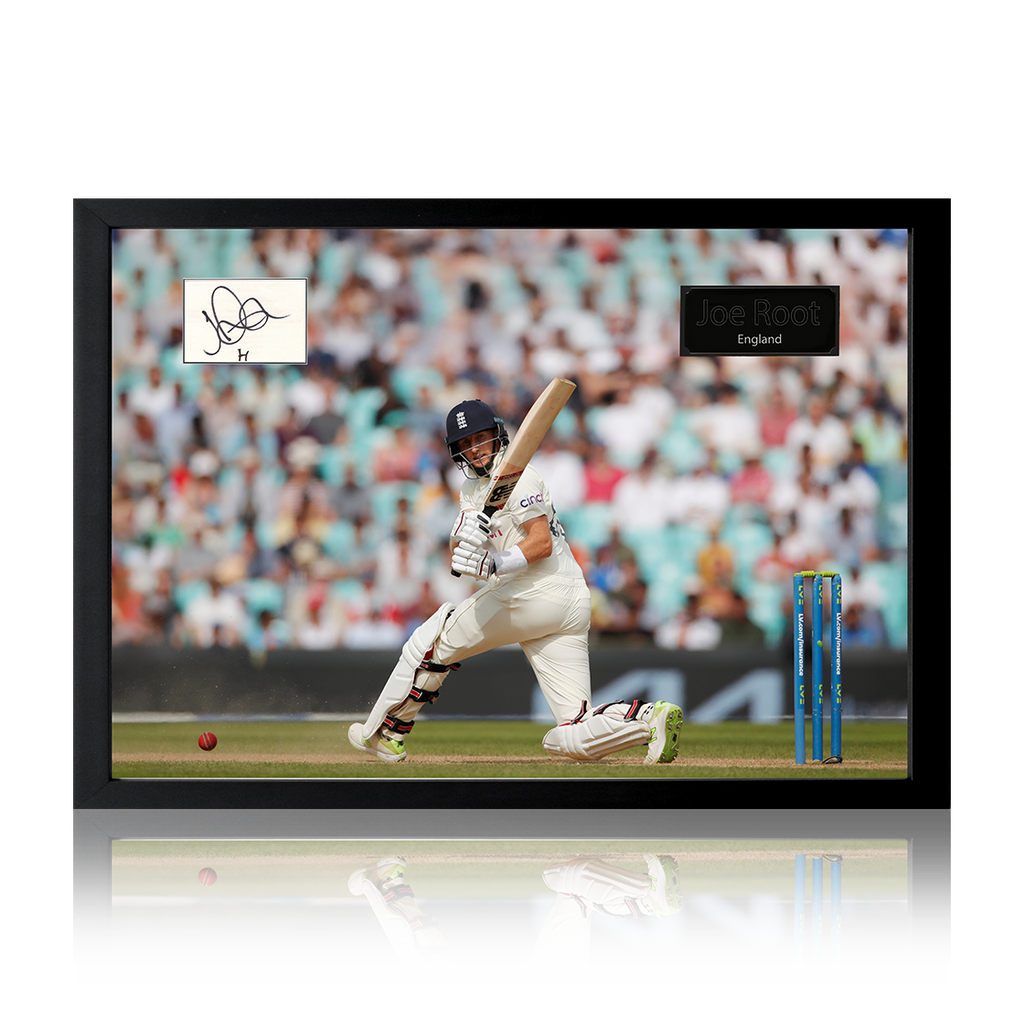 Joe Root Signed England Cricket Cut Iconic Frame