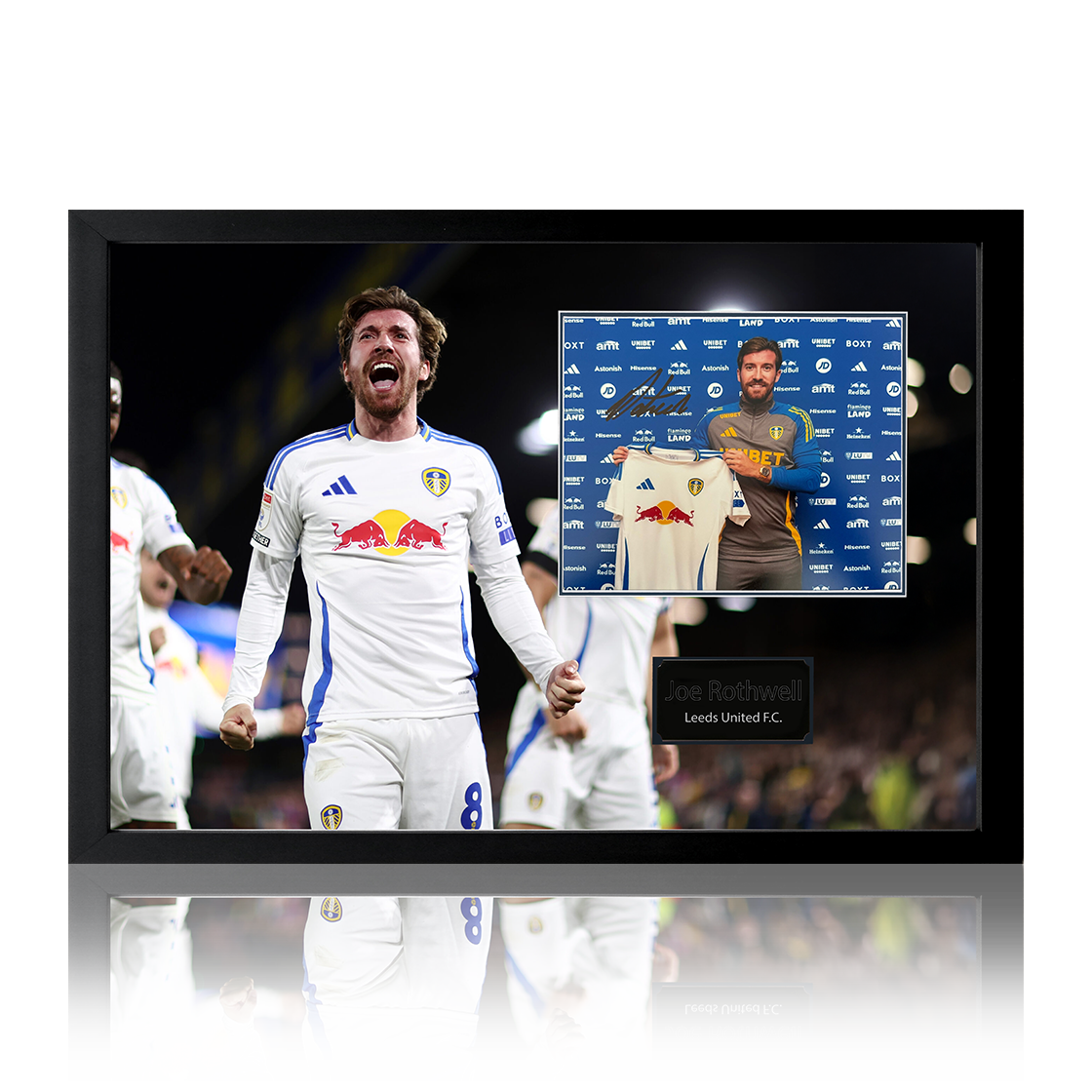 Joe Rothwell Signed Leeds United Image Iconic Frame