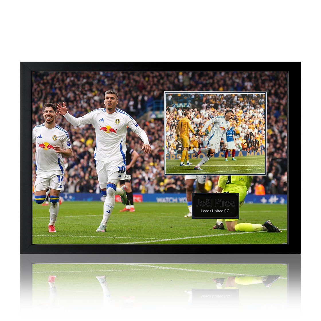 Joël Piroe Signed Leeds United Image Iconic Frame