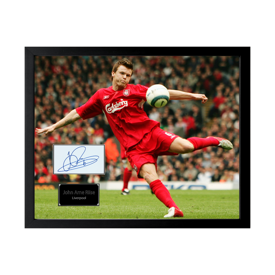 John Arne Riise Signed Liverpool Cut Deluxe Mount Frame