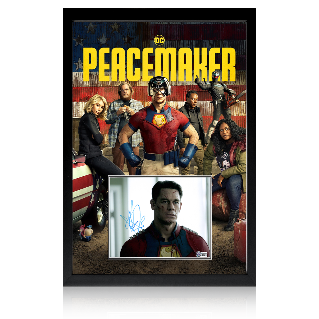 John Cena Signed Peacemaker Image Iconic Frame (AFTAL Authentication)
