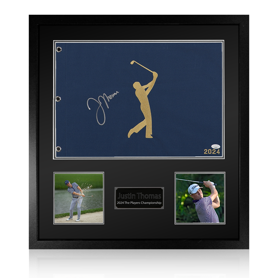 Justin Thomas Signed The Players Tournament Pin Flag Elite Frame (JSA)