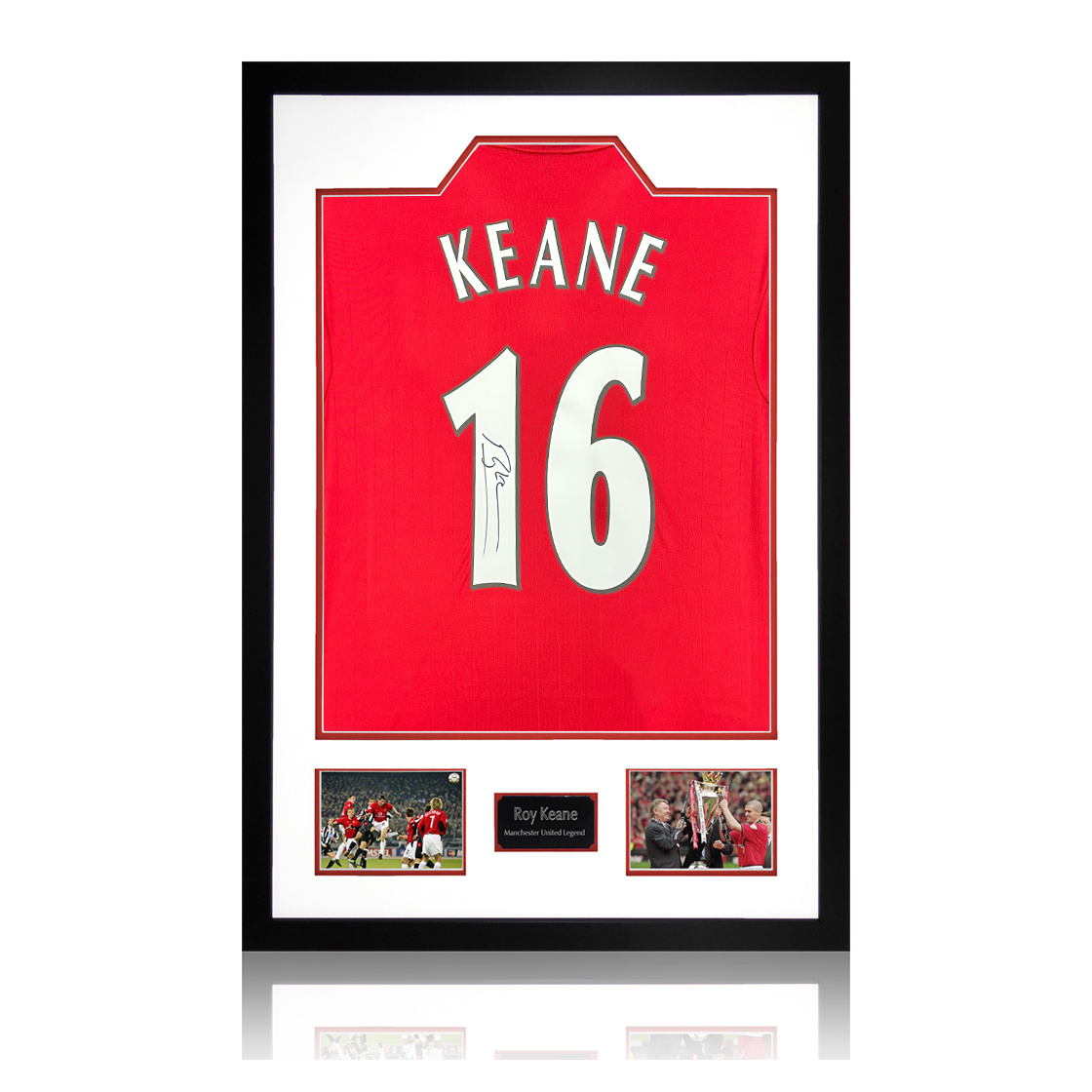 Roy Keane Signed Manchester United Shirt Premium Frame