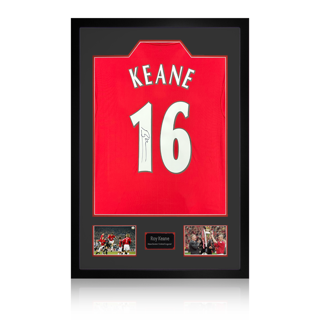 Roy Keane Signed Manchester United Shirt Premium Frame