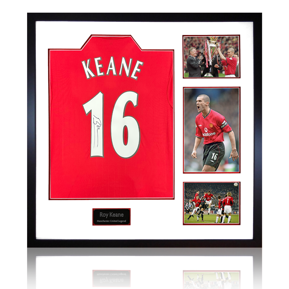Roy Keane Signed Manchester United Shirt Elite Frame