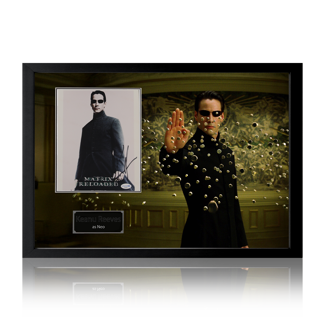 Keanu Reeves Signed The Matrix Image Iconic Frame (ACOA)