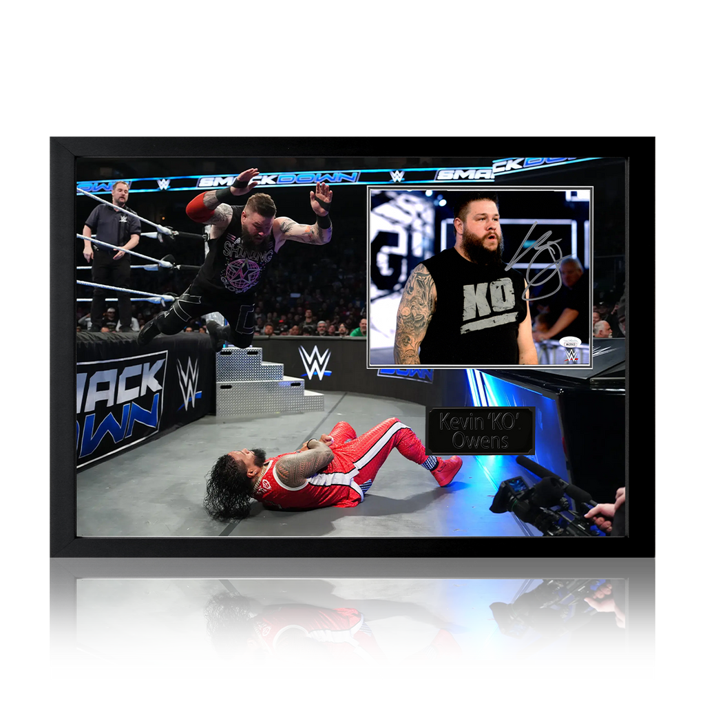 Kevin Owens Signed Image Iconic Frame (JSA)