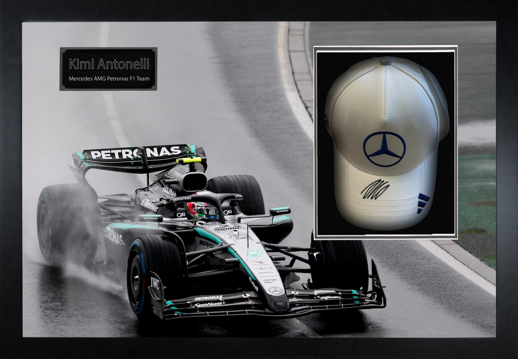 Kimi Antonelli Signed Mercedes F1 Cap Iconic Frame (ACG Cert)