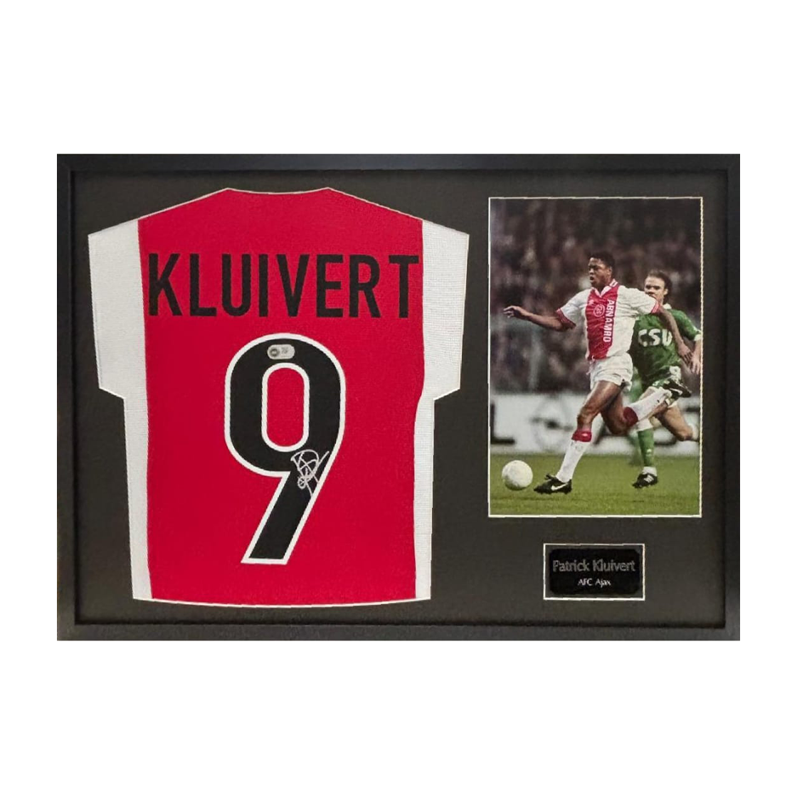 Patrick Kluivert Signed Ajax Shirt Classic Frame (ACG Cert)