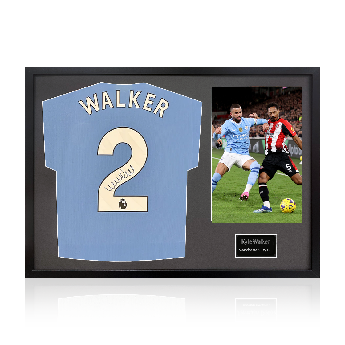 Kyle Walker Signed Manchester City Shirt Classic Frame