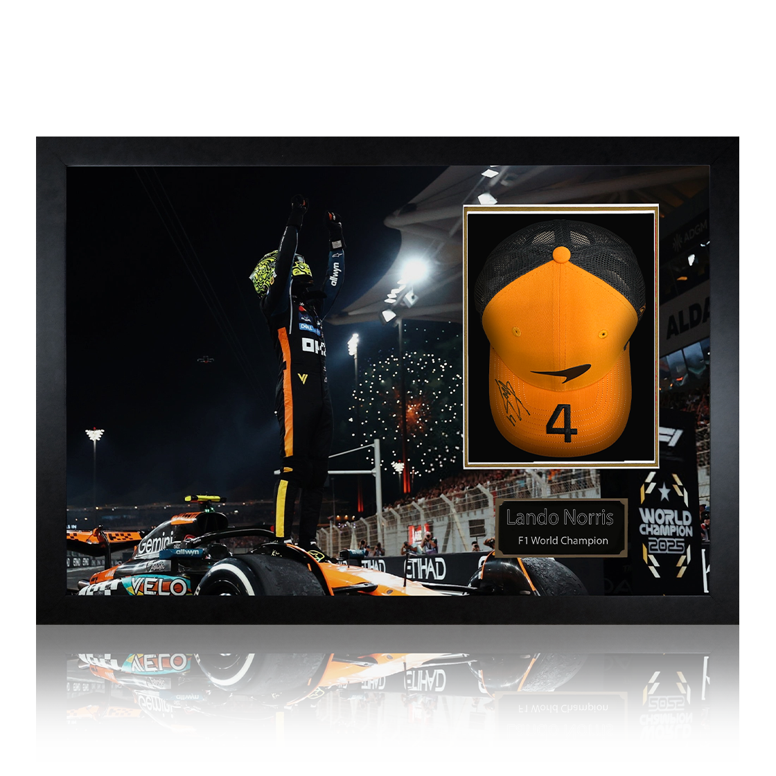 Lando Norris Signed McLaren F1 Cap Iconic Frame (ACG Cert)