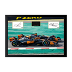 Lando Norris & Oscar Piastri Signed Cut Iconic Frame (ACG Cert)
