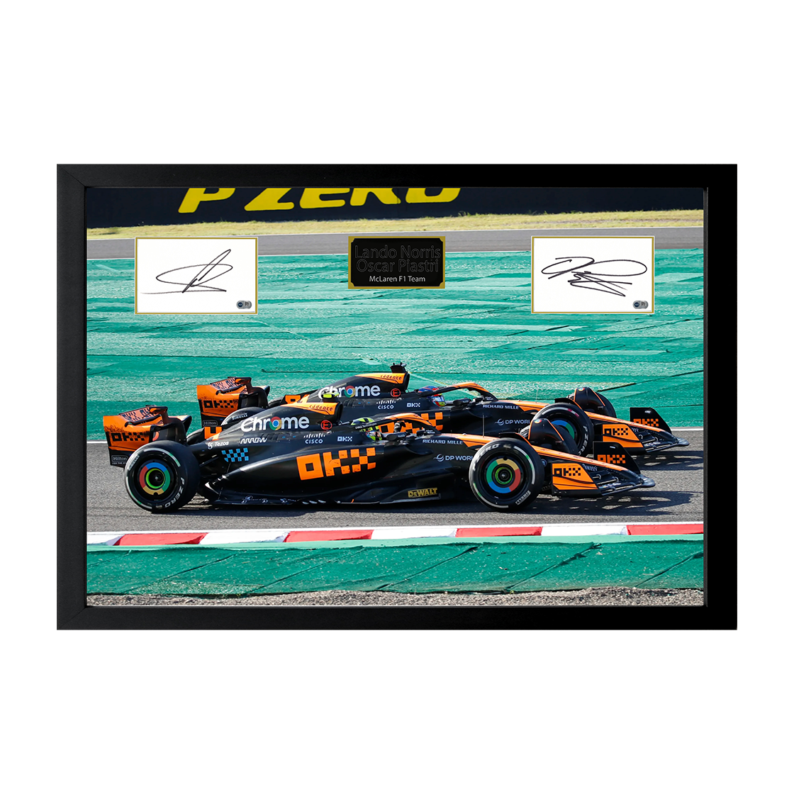Lando Norris & Oscar Piastri Signed Cut Iconic Frame (ACG Cert)