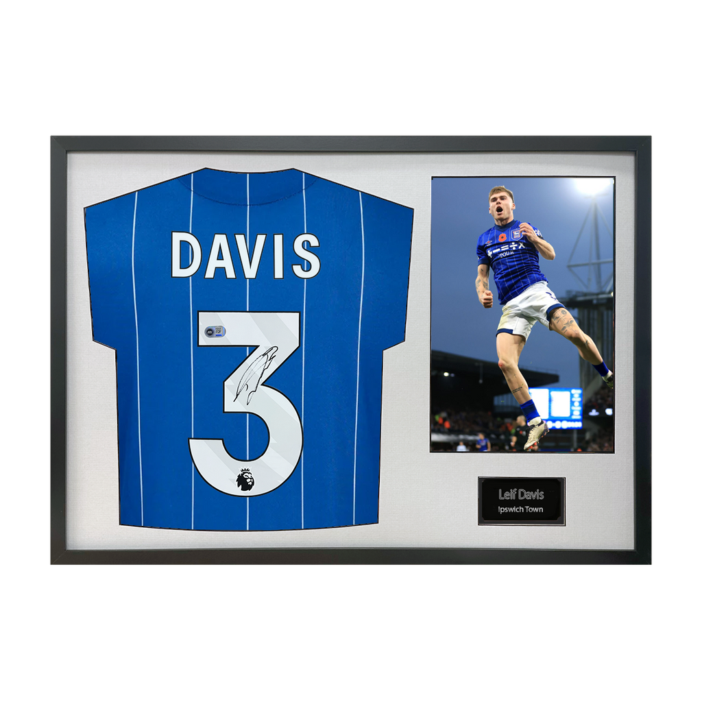 Leif Davis Signed Ipswich Town Shirt Classic Frame (ACG Cert)