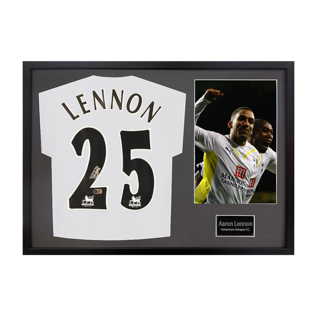 Aaron Lennon Signed Tottenham Hotspur Shirt Classic Frame (ACG Cert)