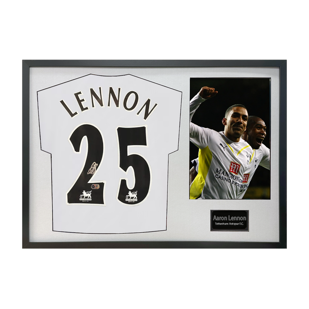Aaron Lennon Signed Tottenham Hotspur Shirt Classic Frame (ACG Cert)