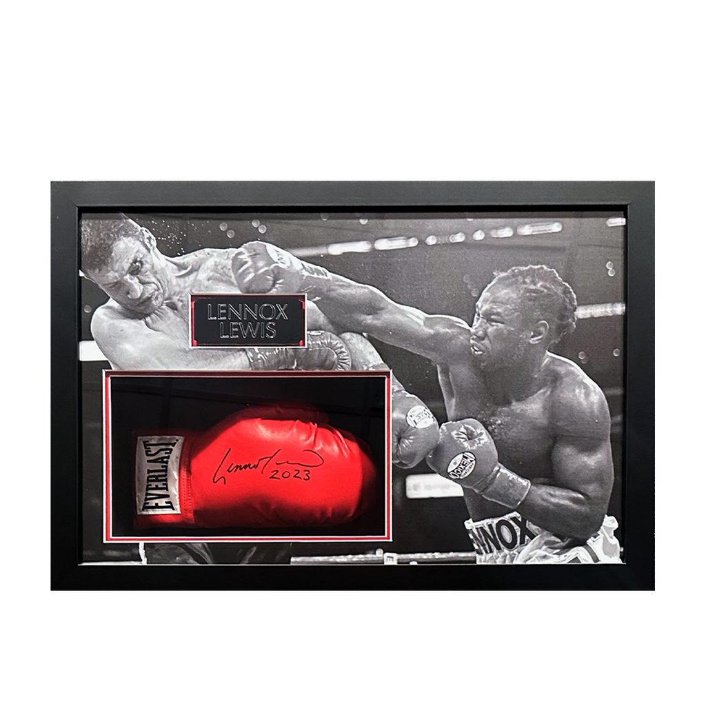 Lennox Lewis Signed Glove Iconic Frame