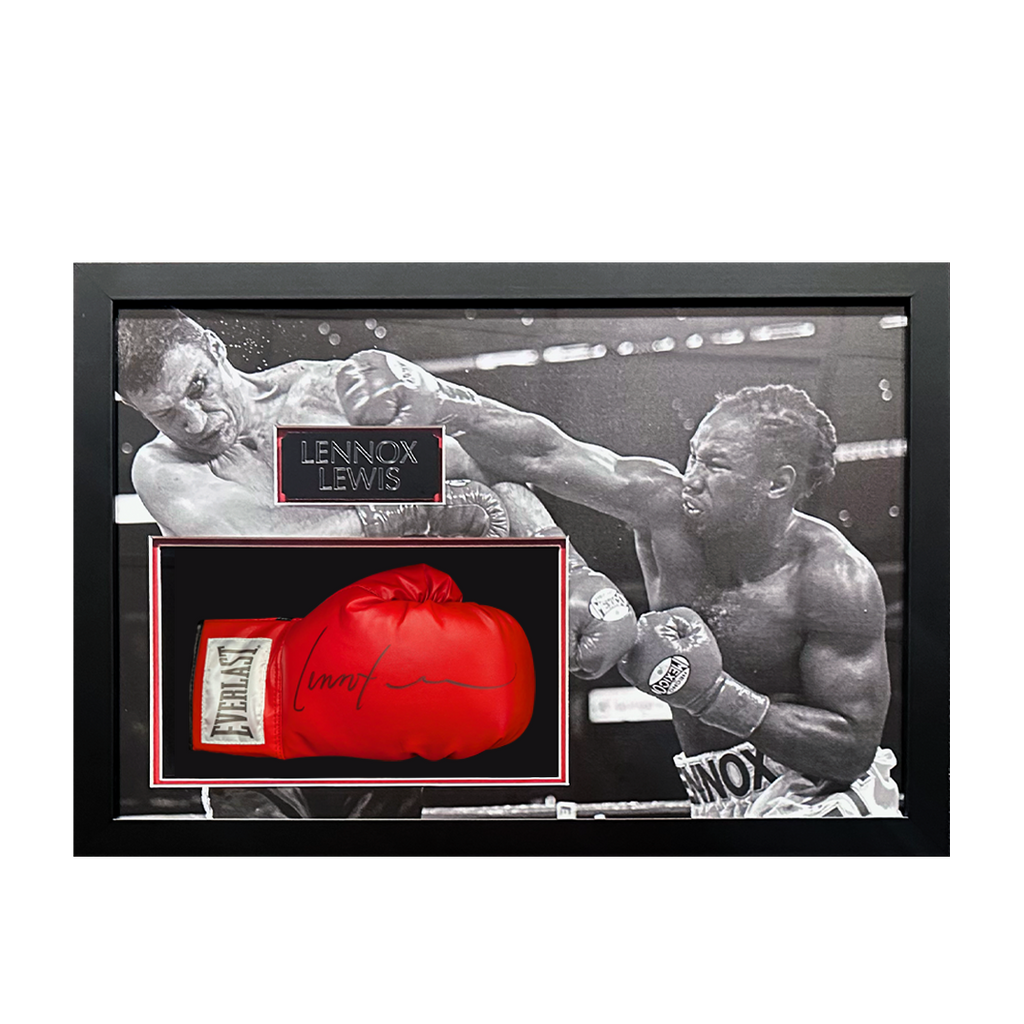 Lennox Lewis Signed Glove Iconic Frame