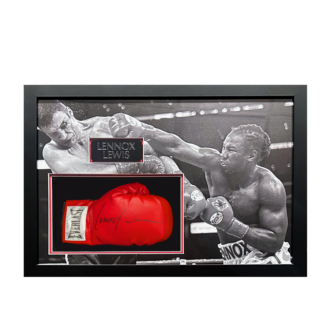 Lennox Lewis Signed Glove Iconic Frame