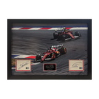 Lewis Hamilton & Charles Leclerc Signed Cut Iconic Frame (ACG Cert)