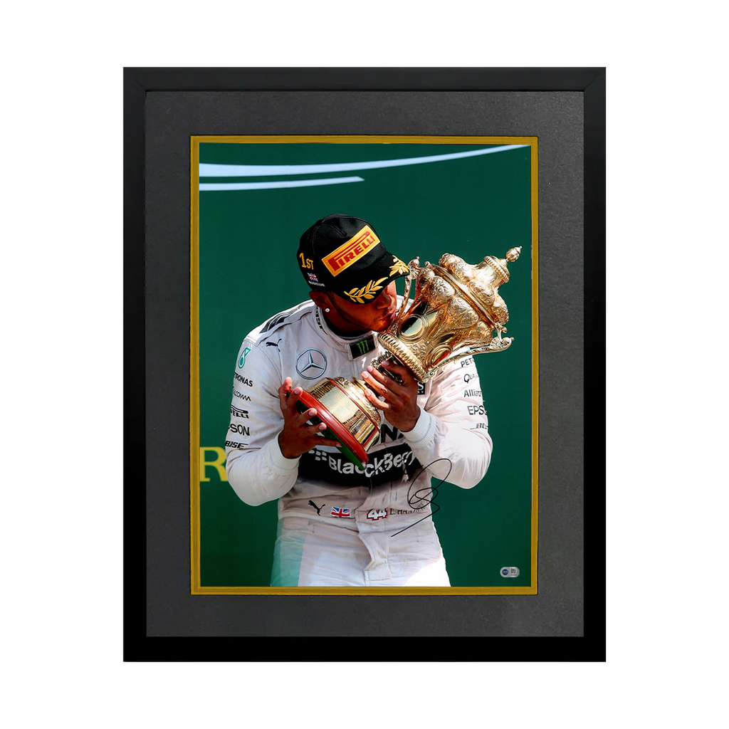 Lewis Hamilton Signed 16x12 Image Deluxe Mount Frame (ACG Cert)