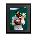 Lewis Hamilton Signed 16x12 Image Deluxe Mount Frame (ACG Cert)