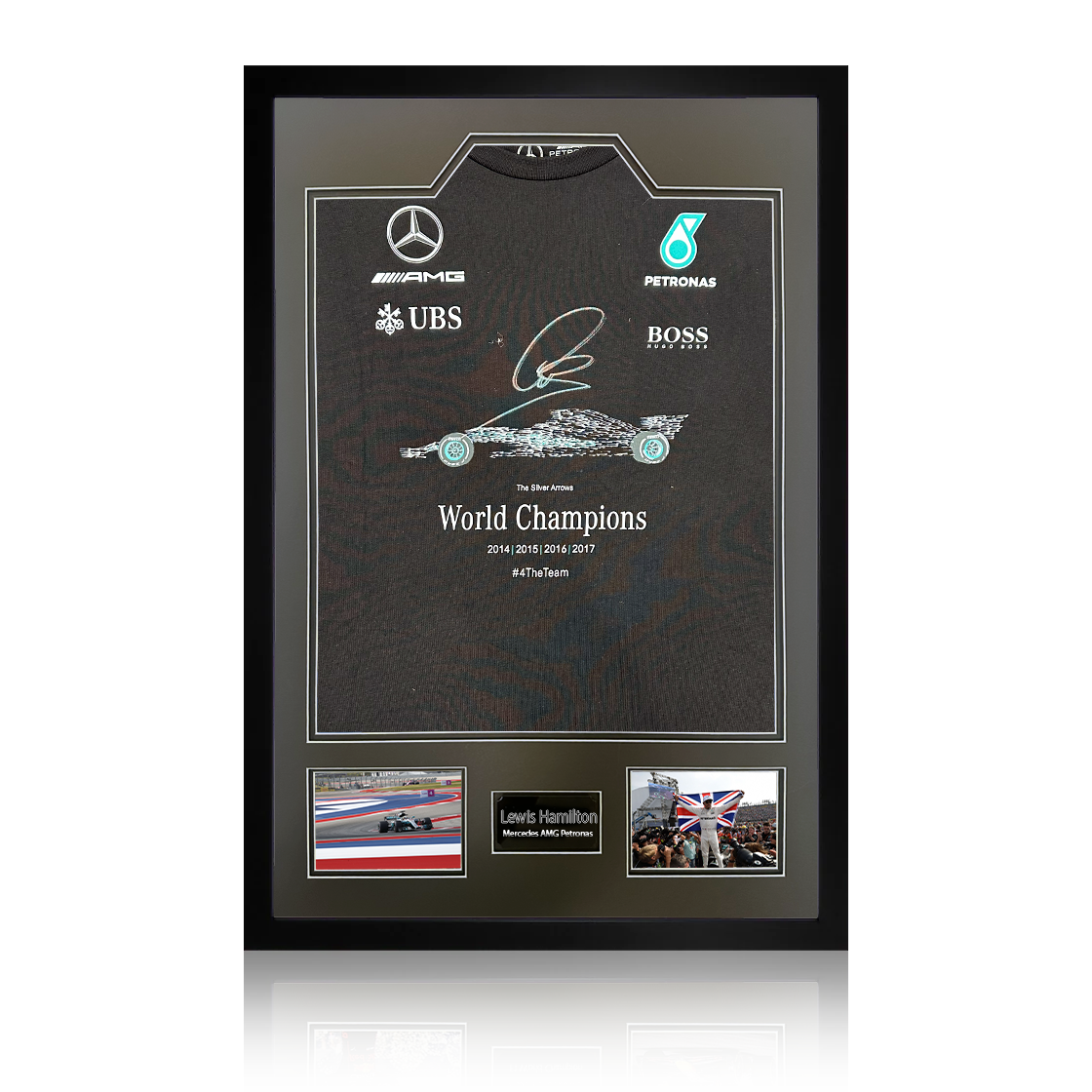 Lewis Hamilton Signed Mercedes AMG Petronas Shirt Premium Frame